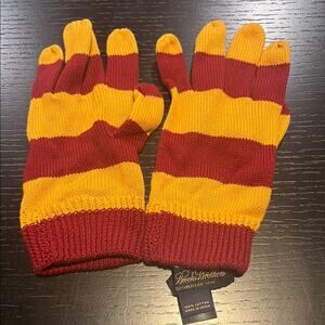 Brooks Brothers Red and Yellow Striped Gloves